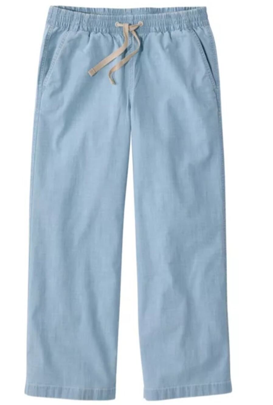 L.L.Bean Lakewashed Pants Pull On Chinos 12P Mid Rise Billowy Leg Crop -NWT
